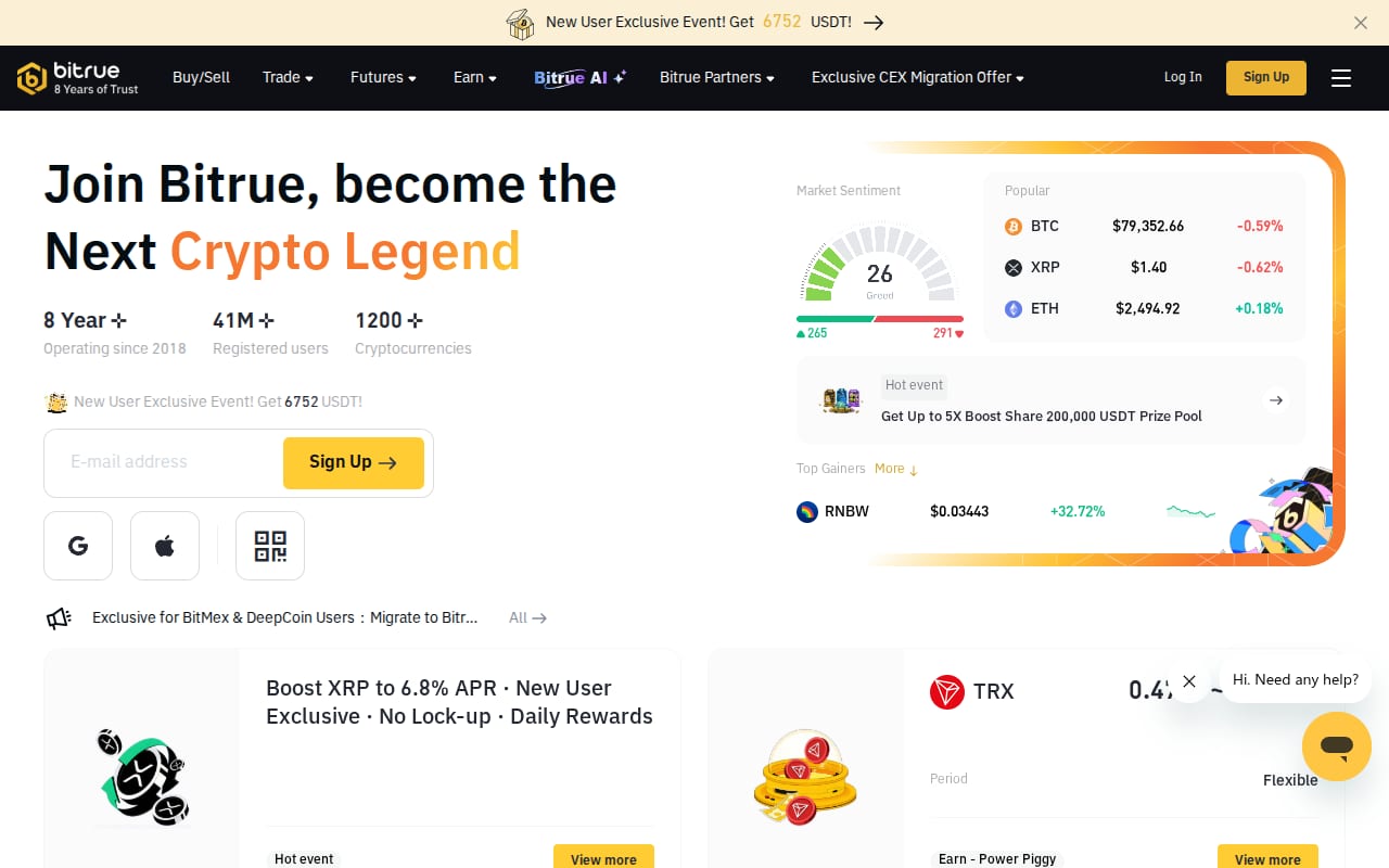 Bitrue Affiliate Program website screenshot