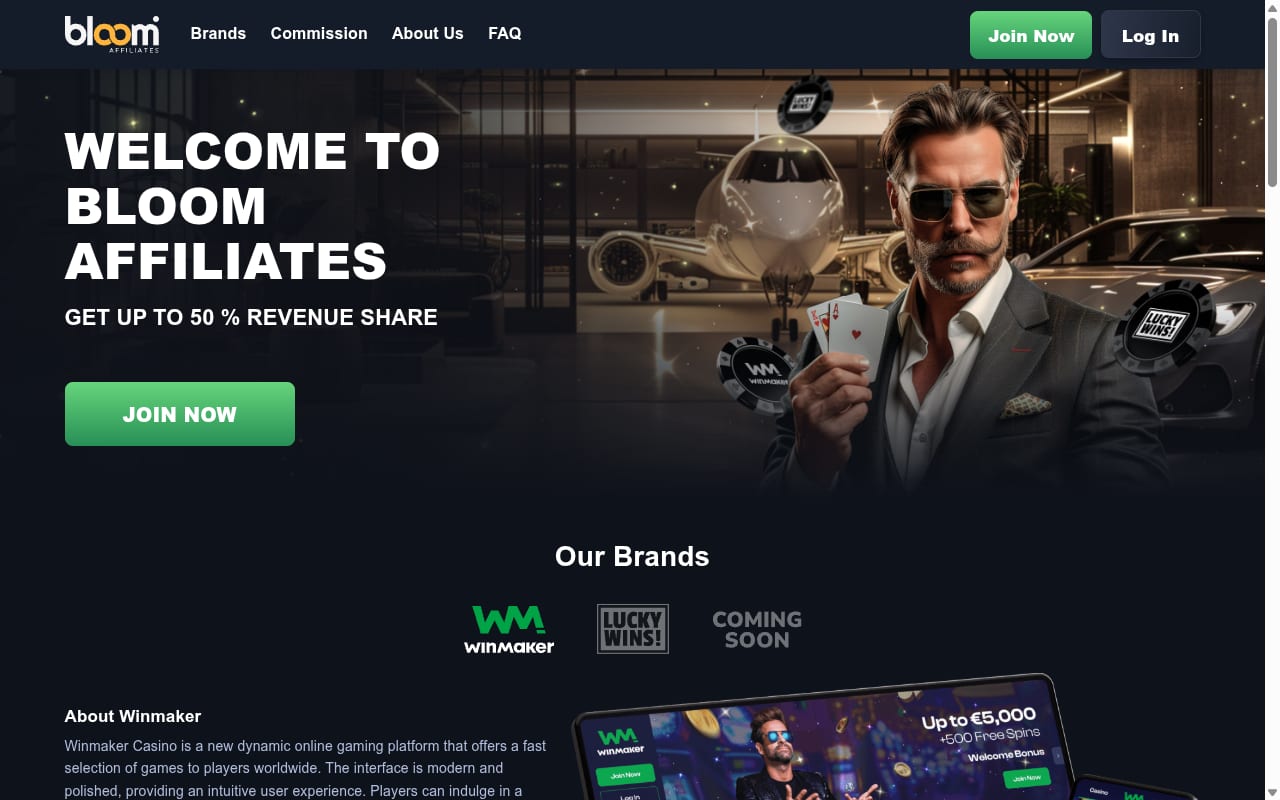 Bloom Affiliates website screenshot