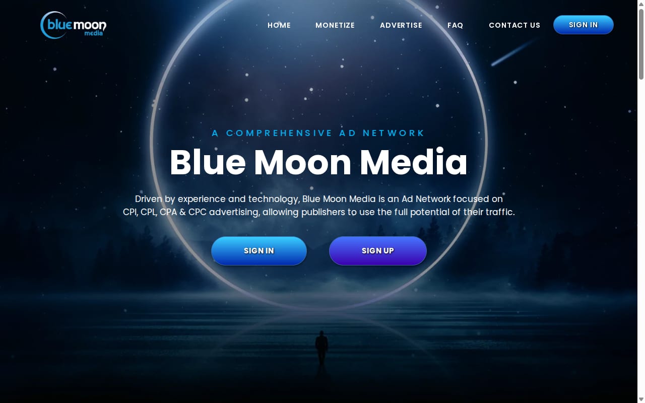 Blue Moon Media website screenshot