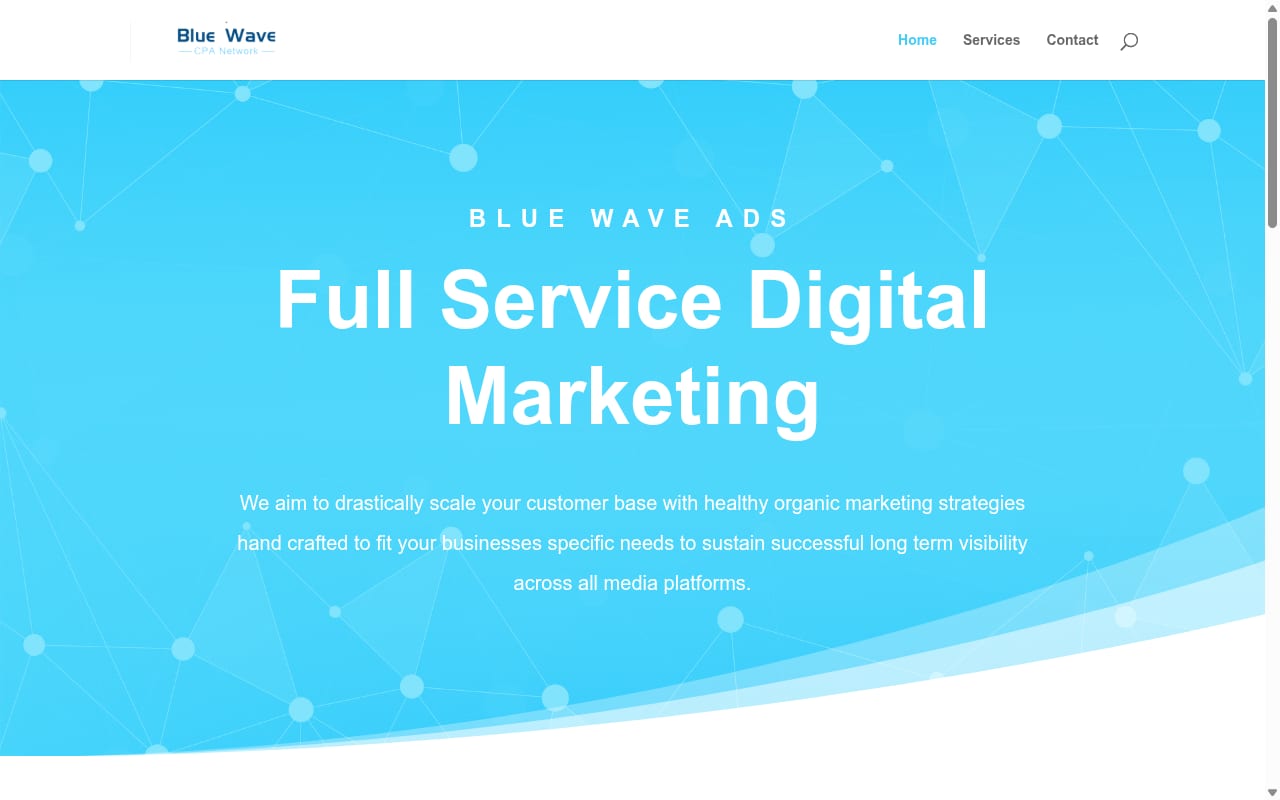 BlueWave Ads website screenshot