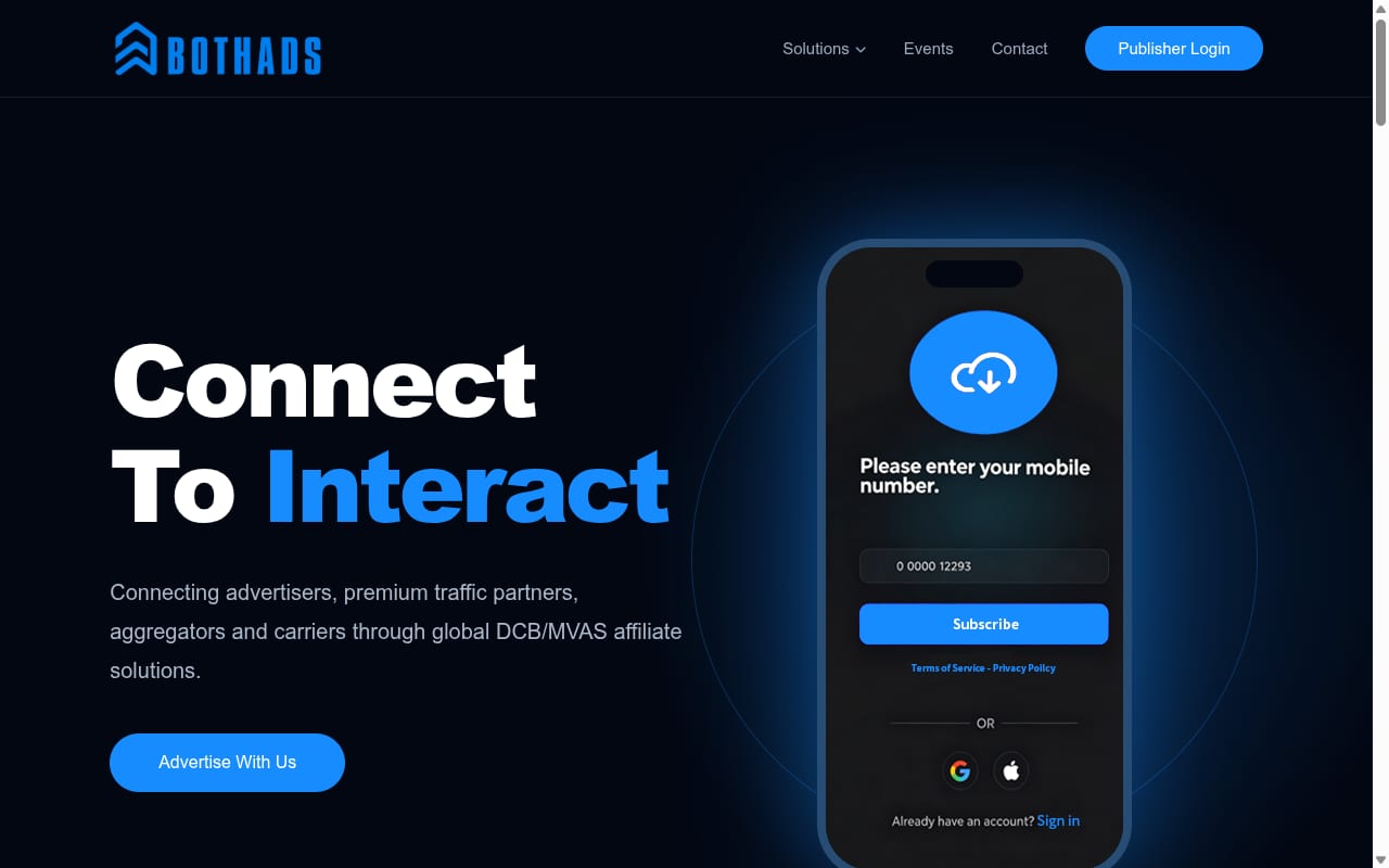 BothAds website screenshot