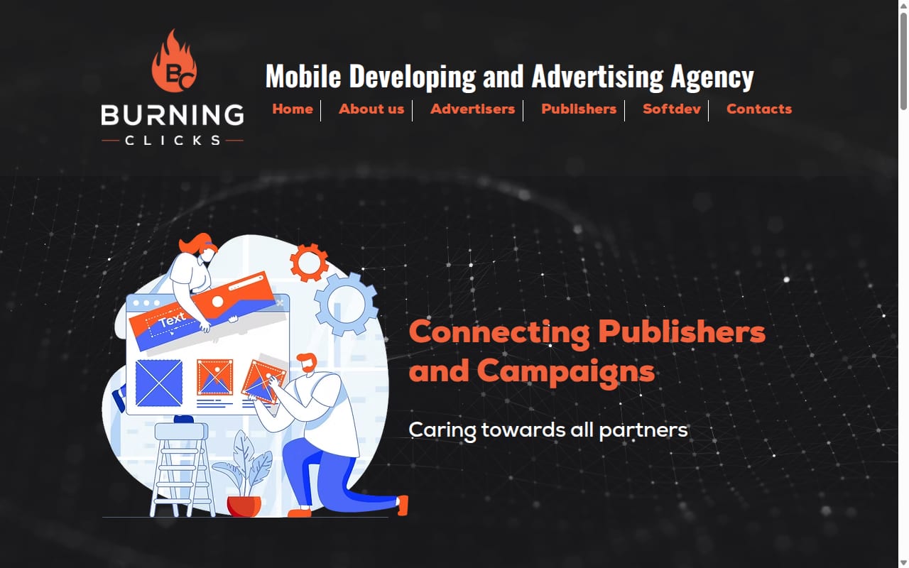 Burning Clicks website screenshot