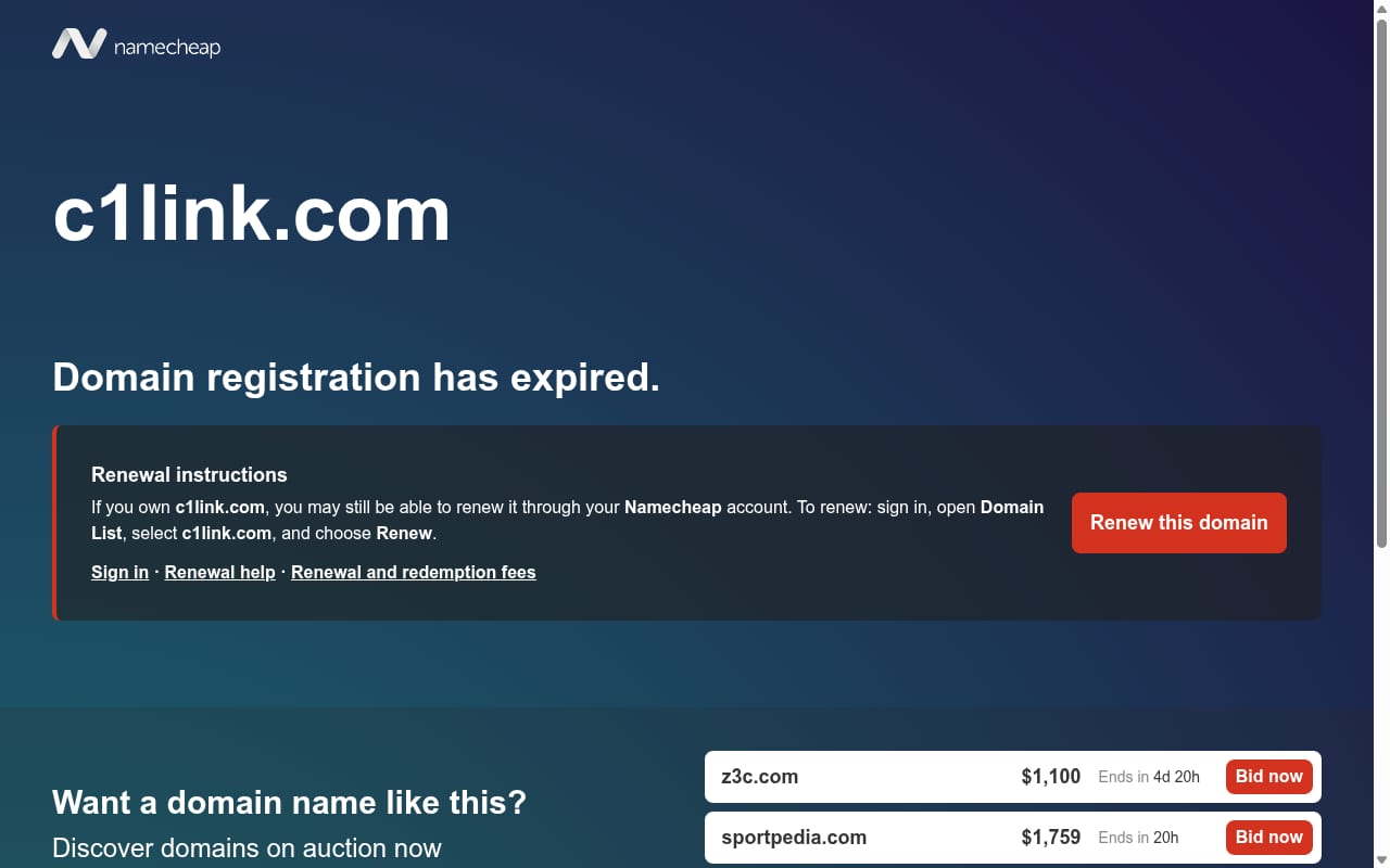 C1LINK website screenshot