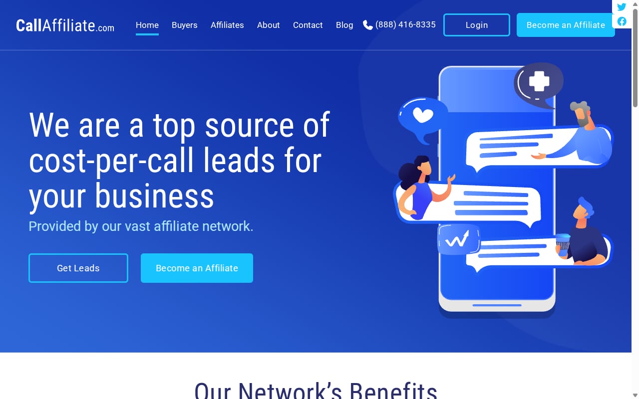 CallAffiliate website screenshot