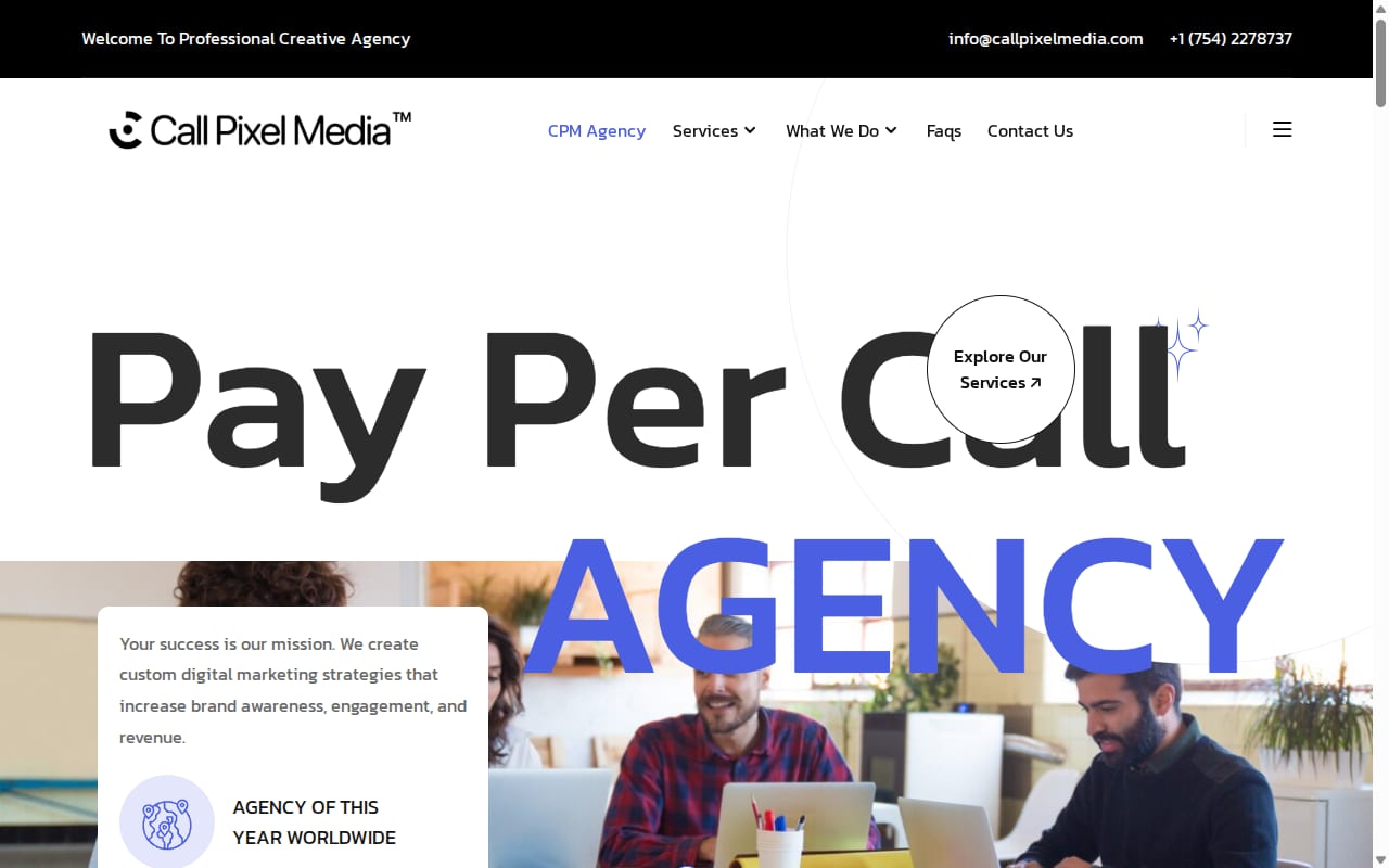 Call Pixel Media website screenshot