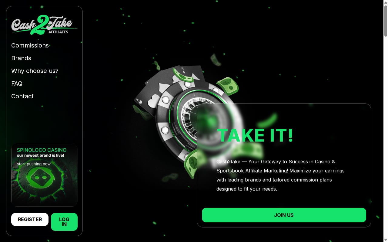 Cash2Take Affiliates website screenshot