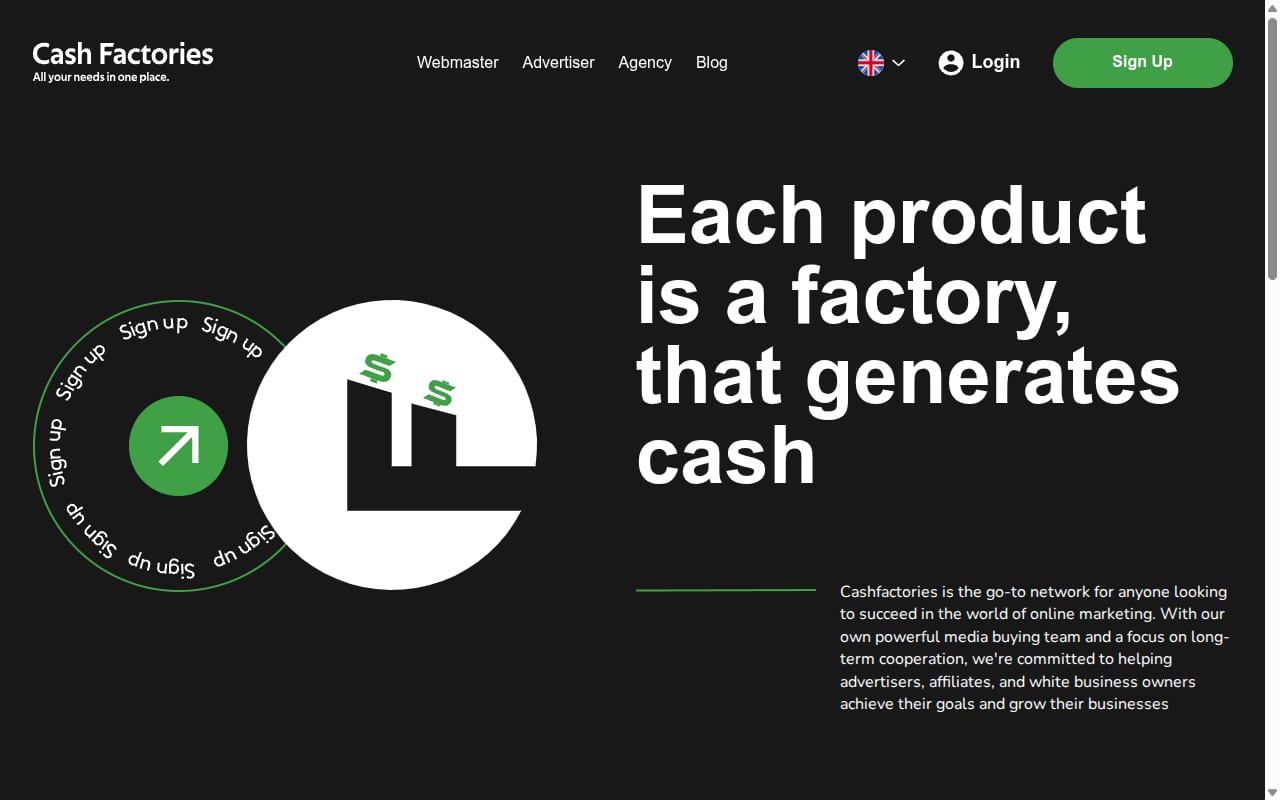 Cash Factories 網站截圖