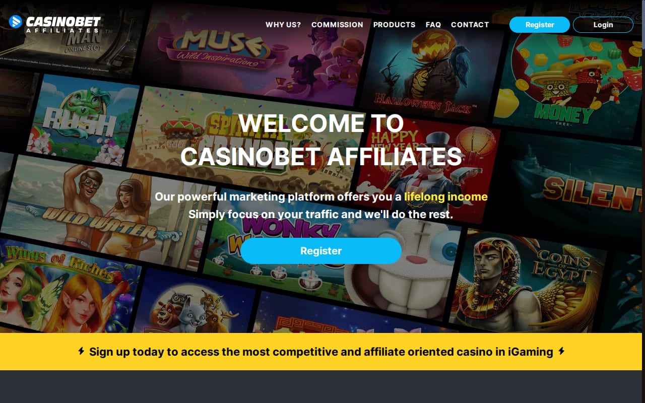 Casinobet Affiliates 網站截圖