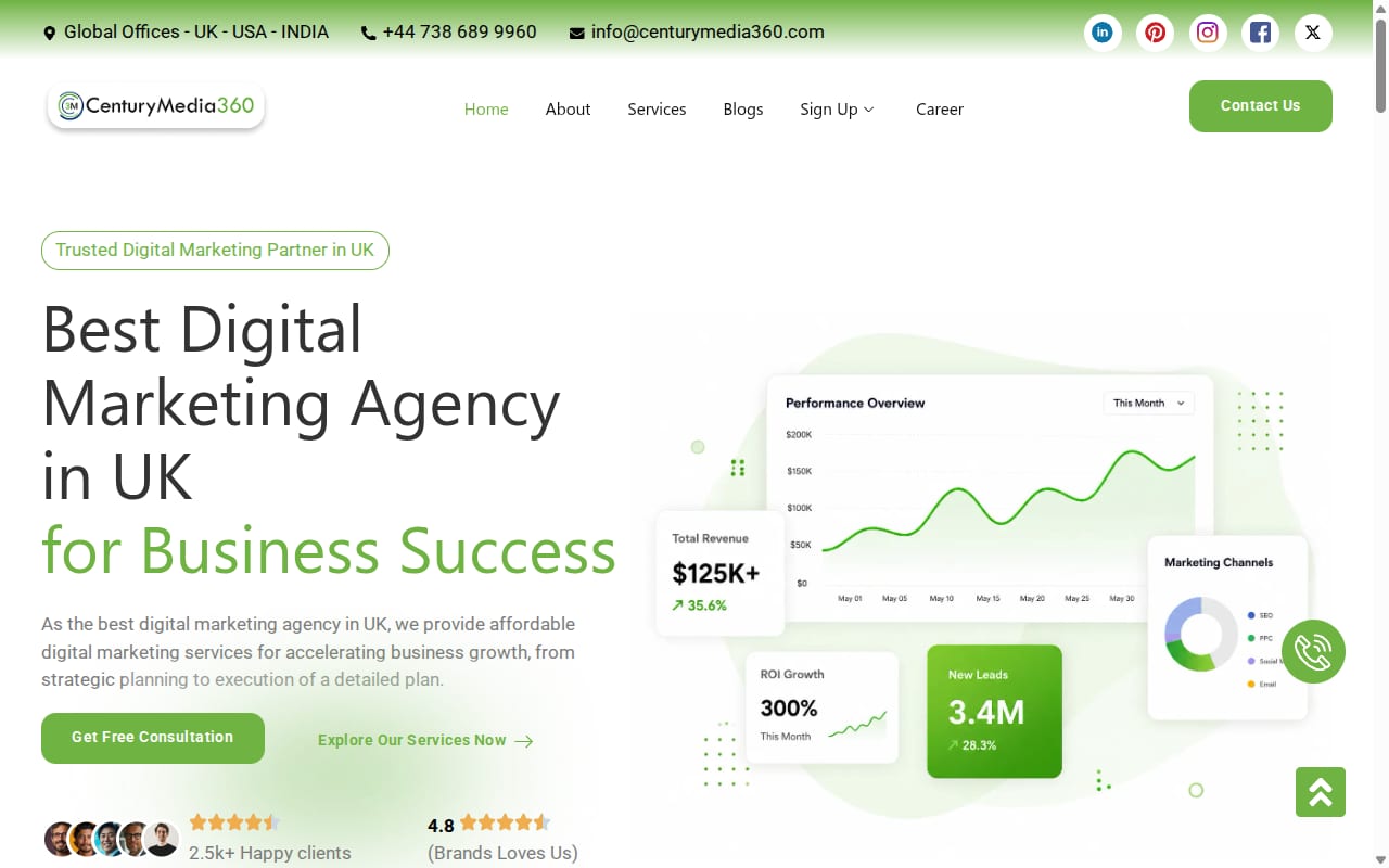 Century Media360 website screenshot