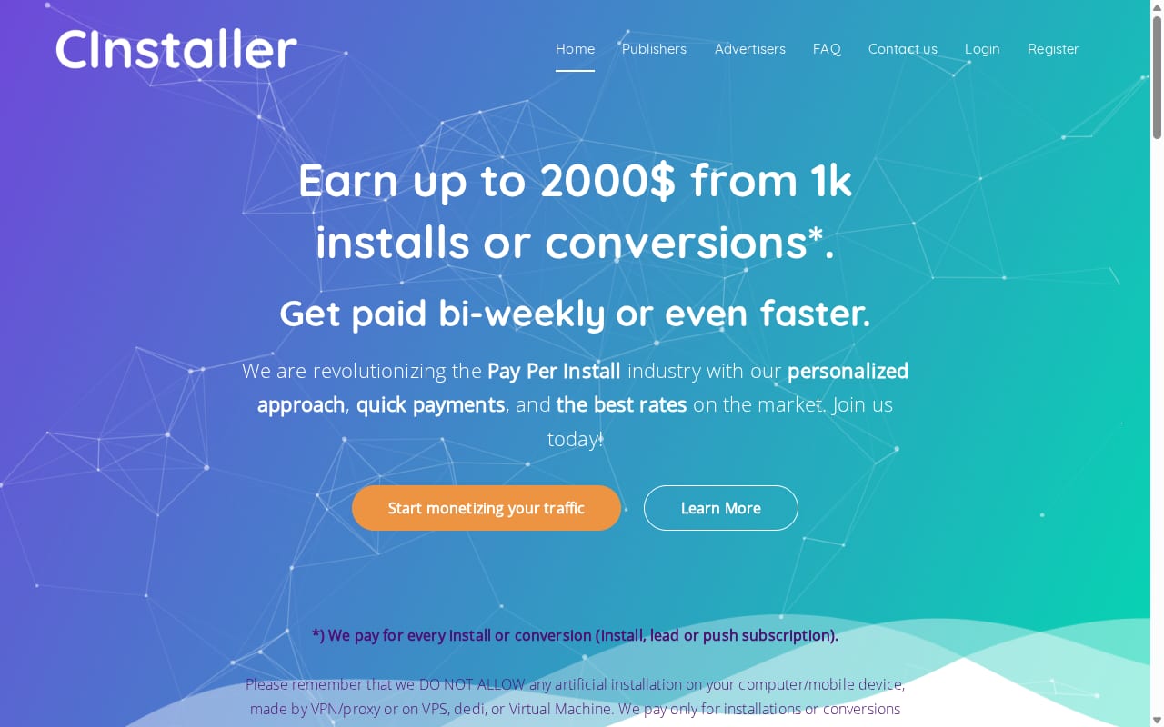 CInstaller website screenshot