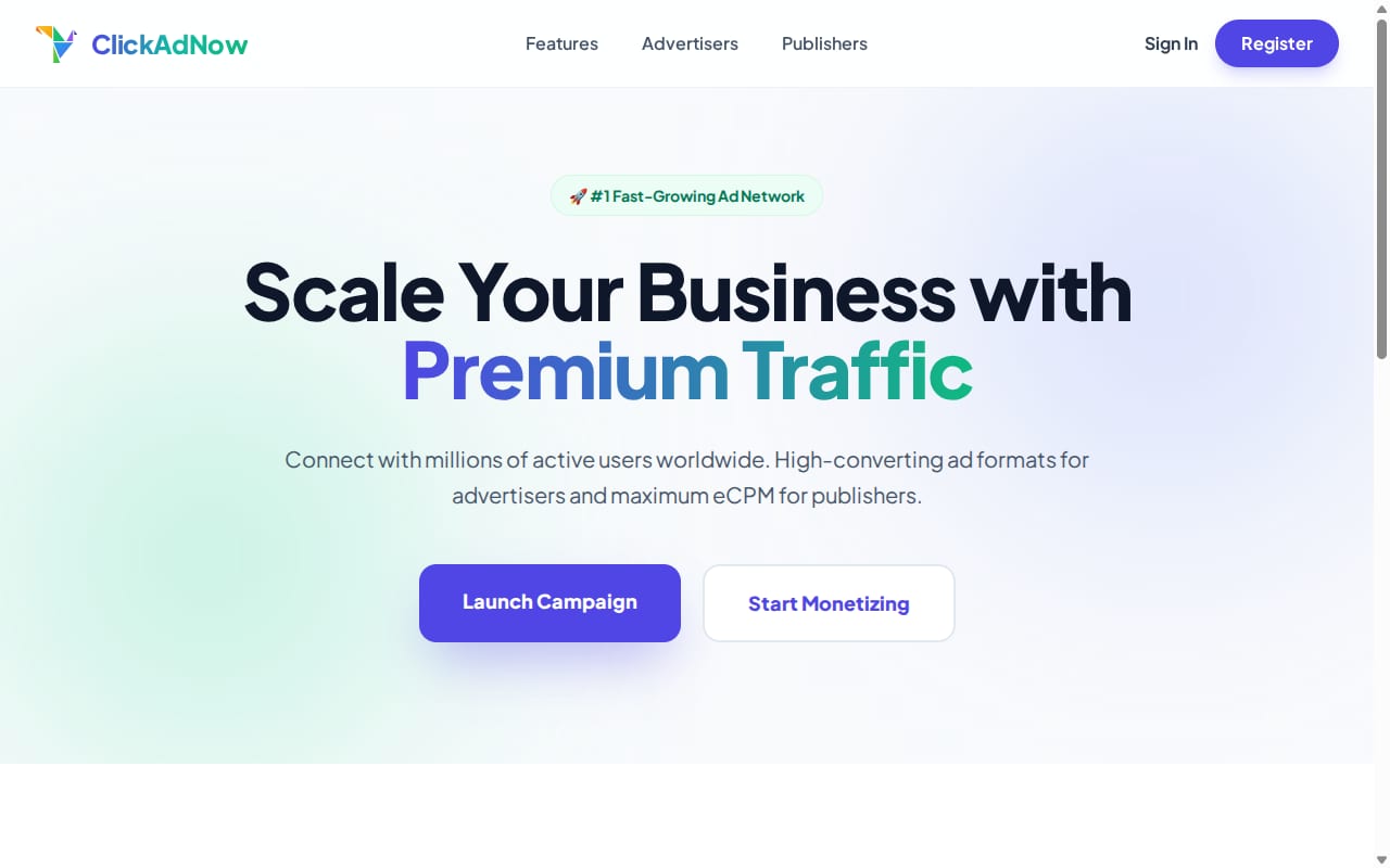 Clickadnow 網站截圖