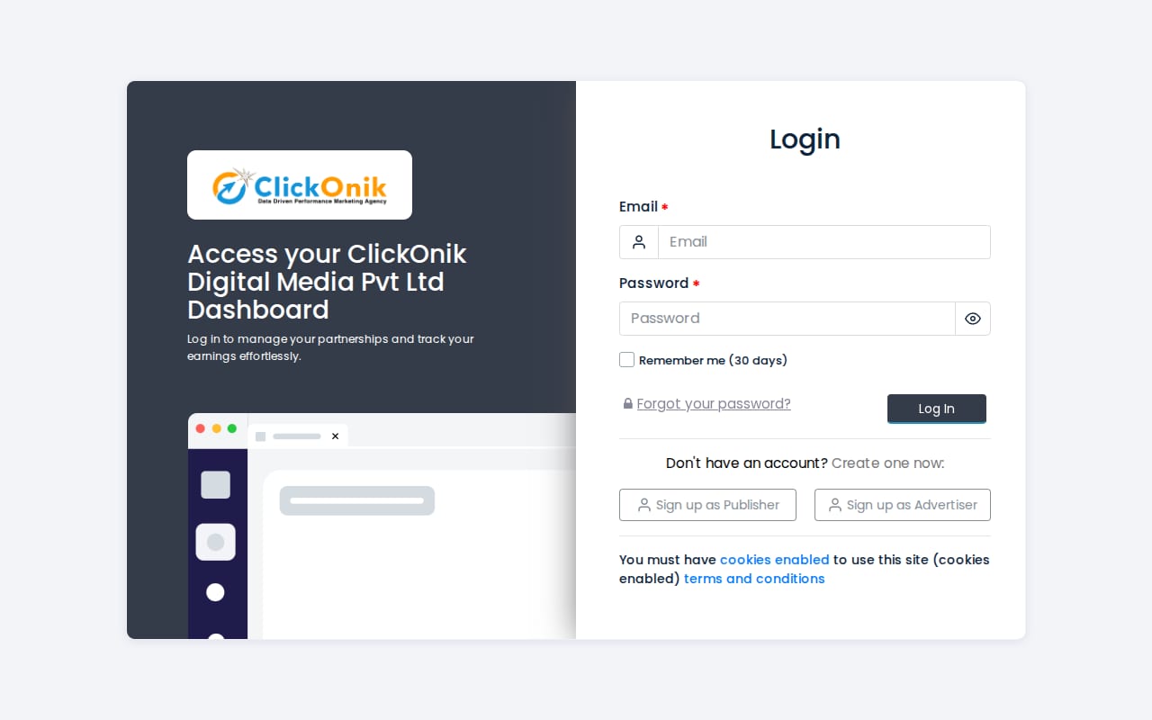 ClickOnik website screenshot