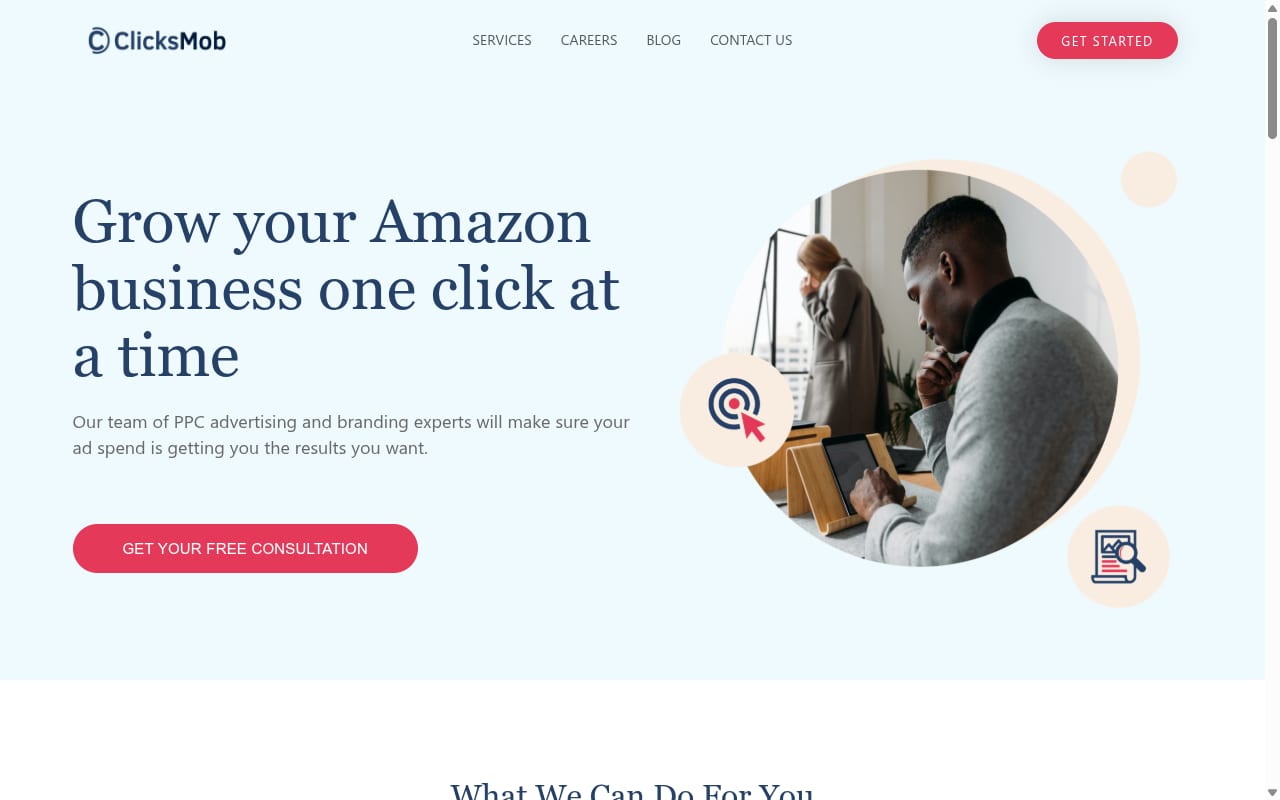 ClicksMob website screenshot