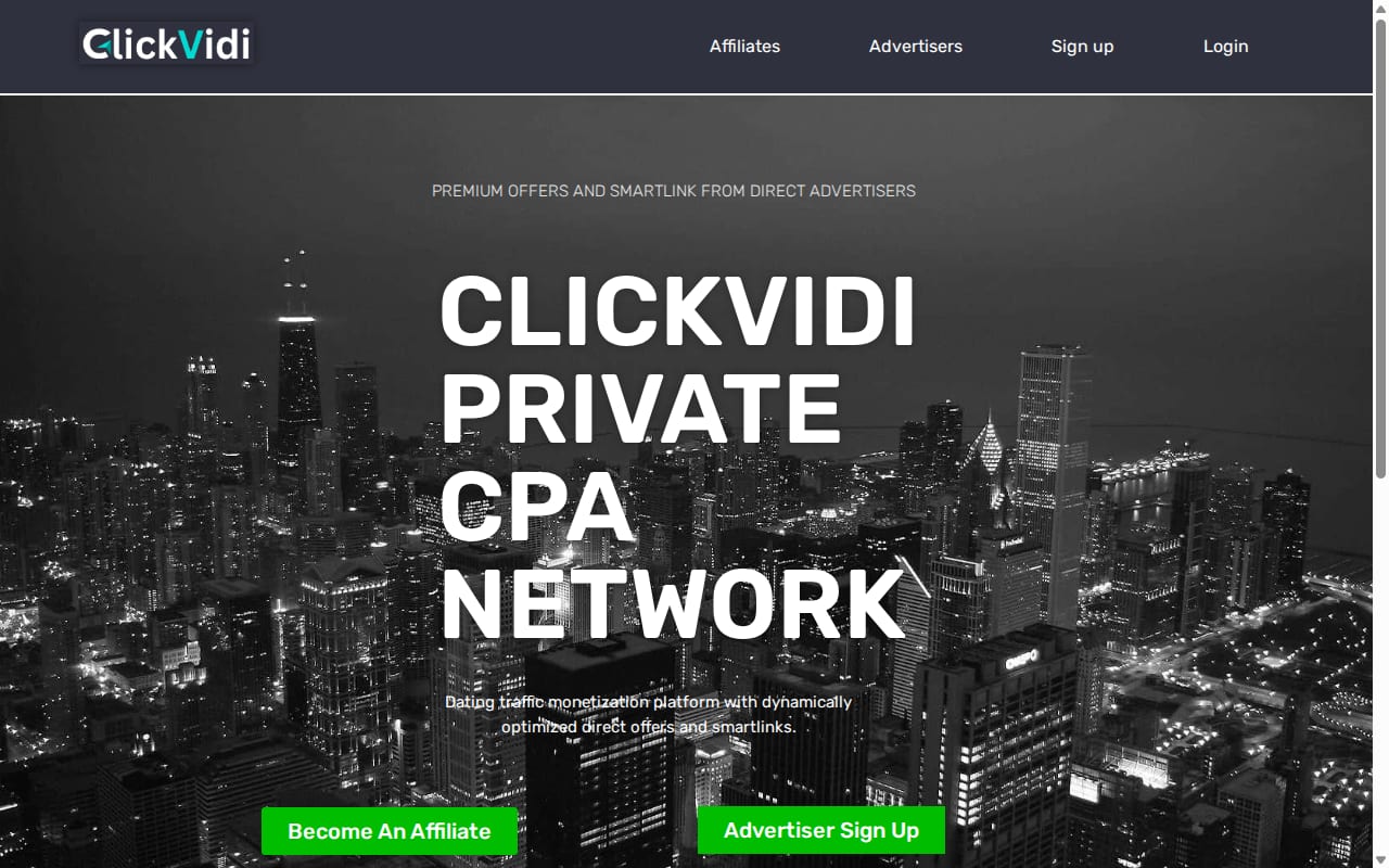 Clickvidi website screenshot