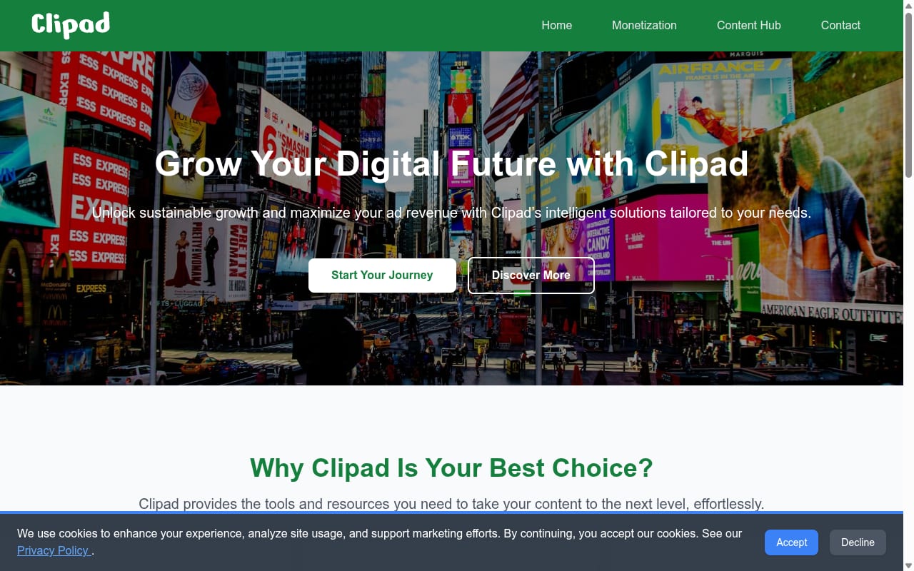 Clipad 網站截圖