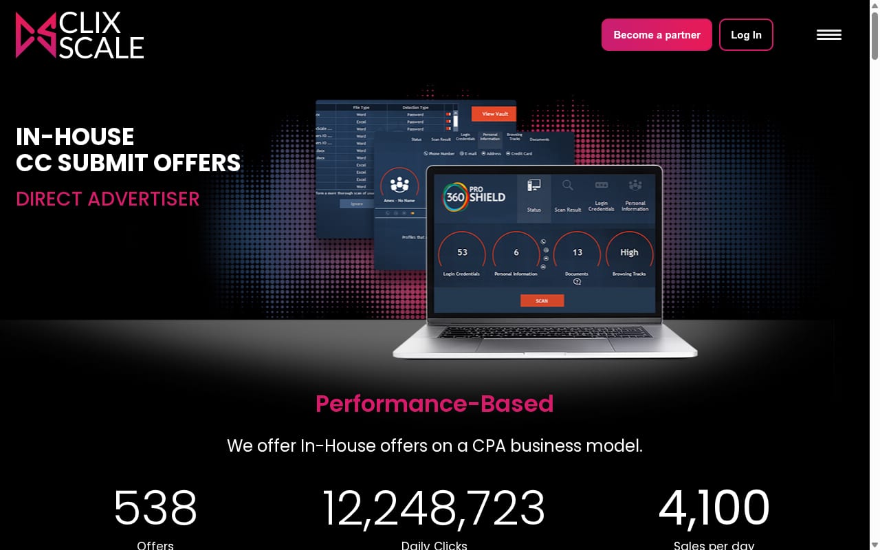 ClixScale website screenshot