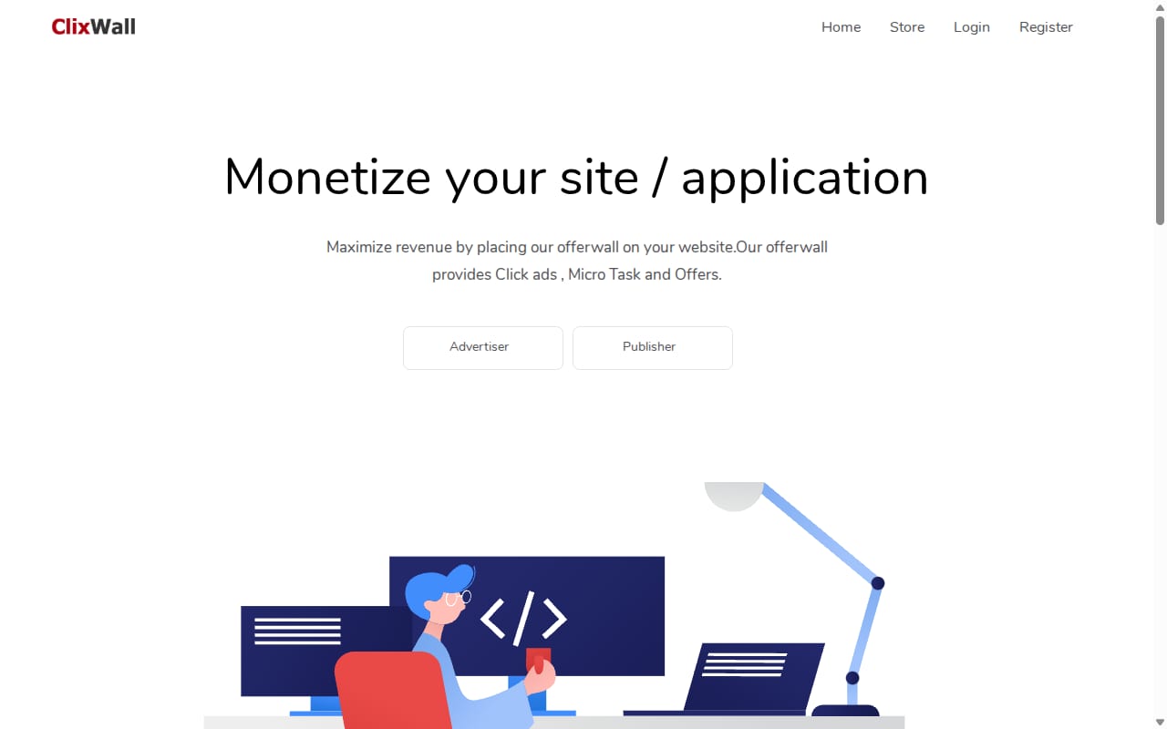 ClixWall website screenshot
