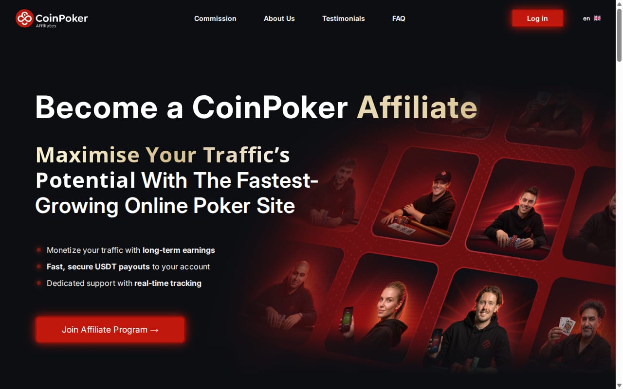 CoinPoker Affiliates 網站截圖