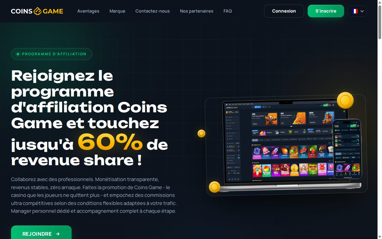 Coins Game Partners 網站截圖