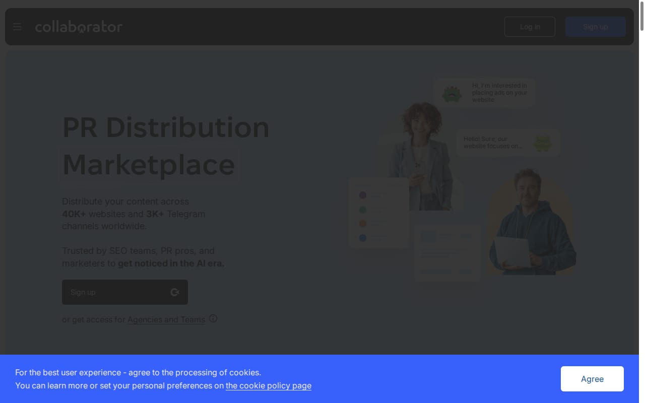 Collaborator SEO Affiliate Program website screenshot