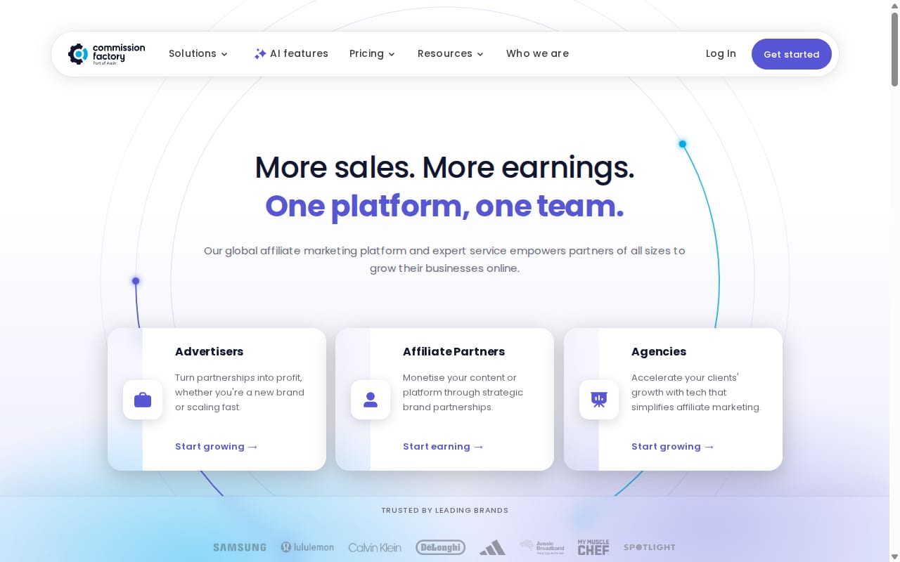 Commission Factory website screenshot