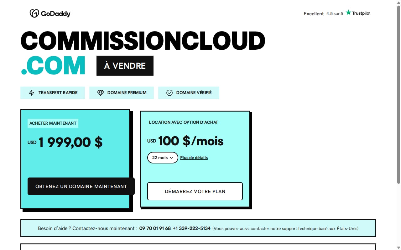 Commission Cloud website screenshot