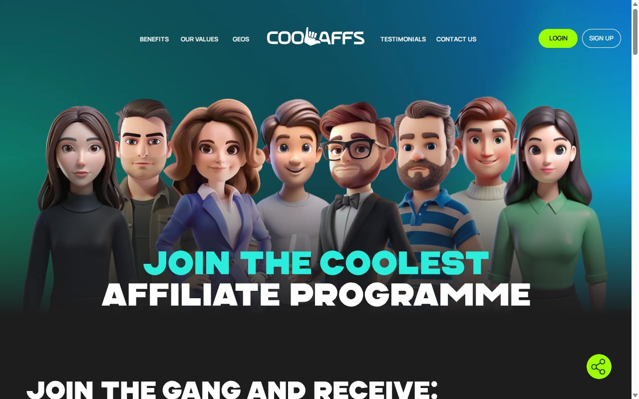 CoolAffs website screenshot