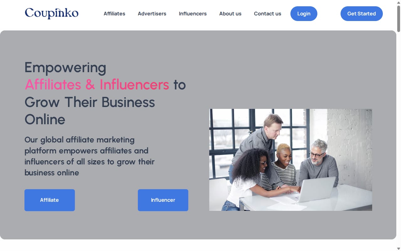 Coupinko website screenshot