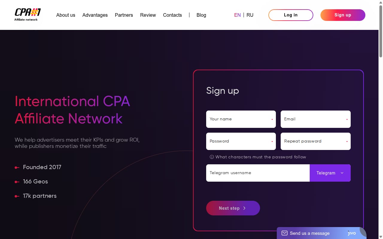 CPA#1 website screenshot