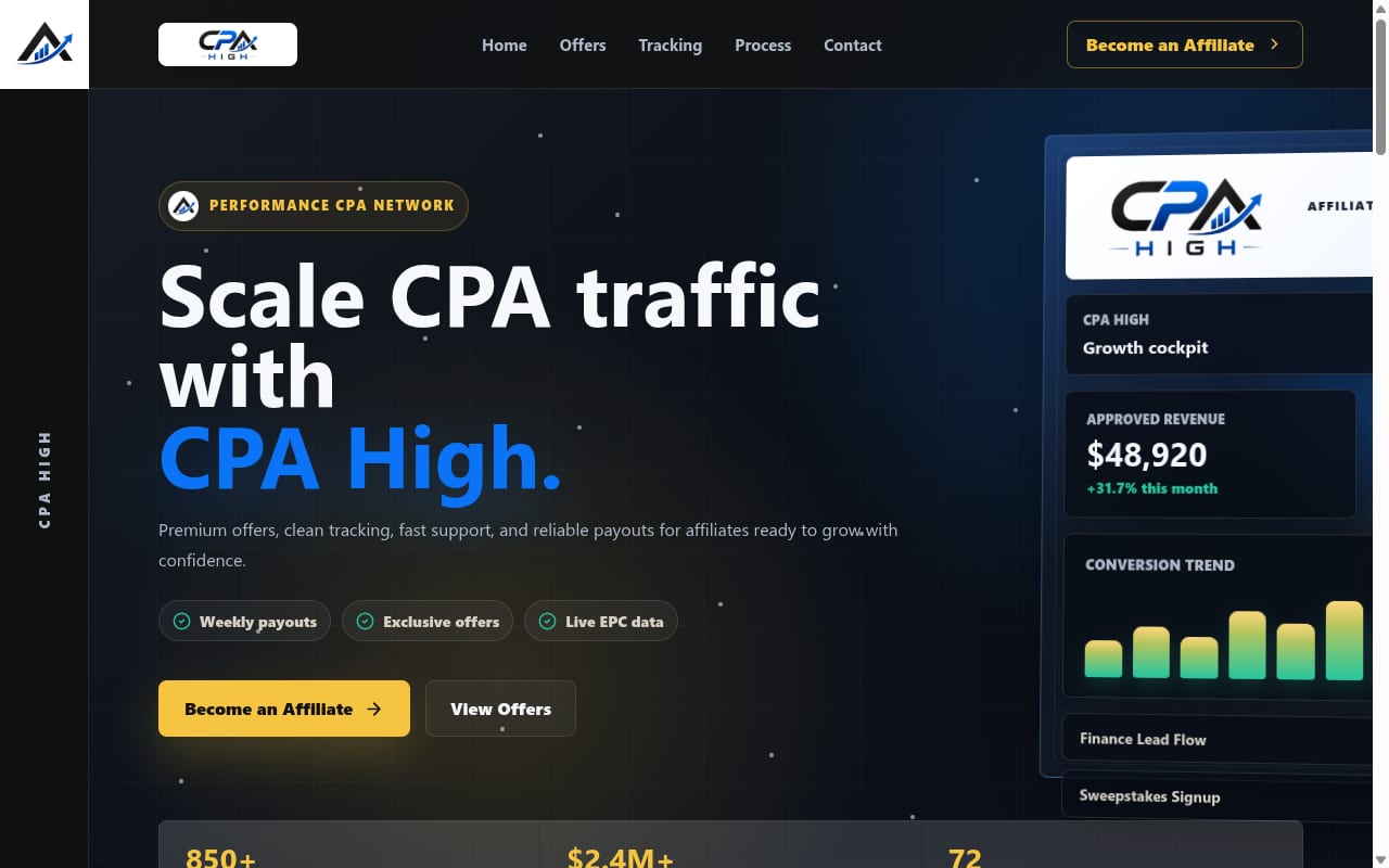 CPAHigh website screenshot