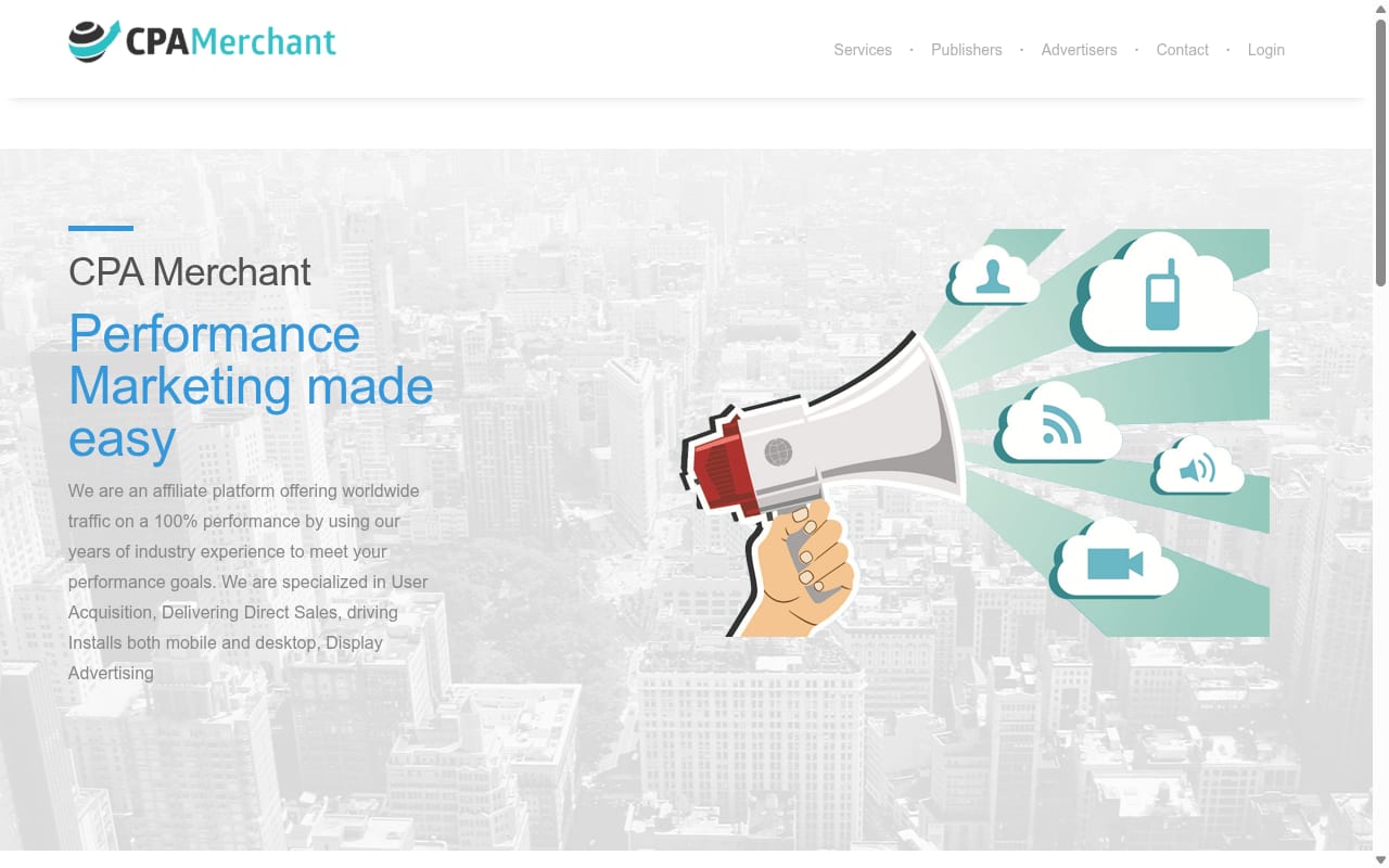 CPA Merchant website screenshot