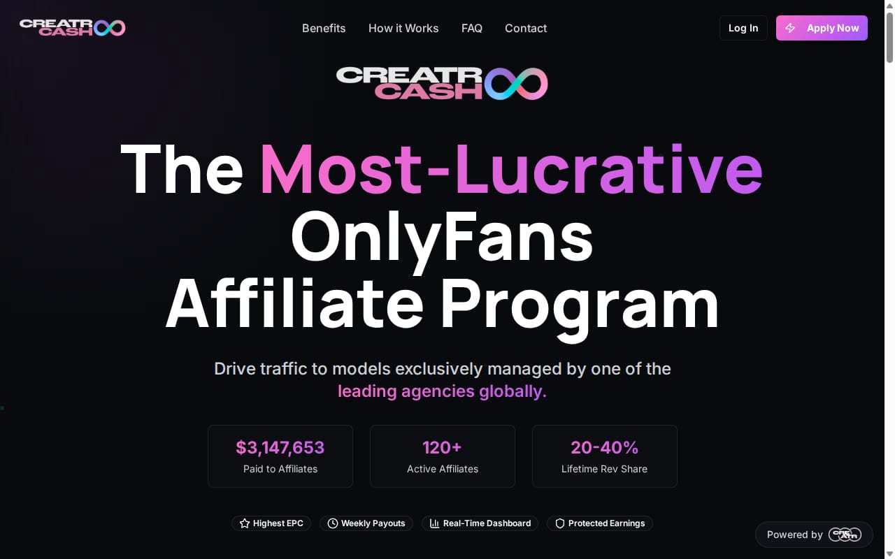 CreatrCash 網站截圖
