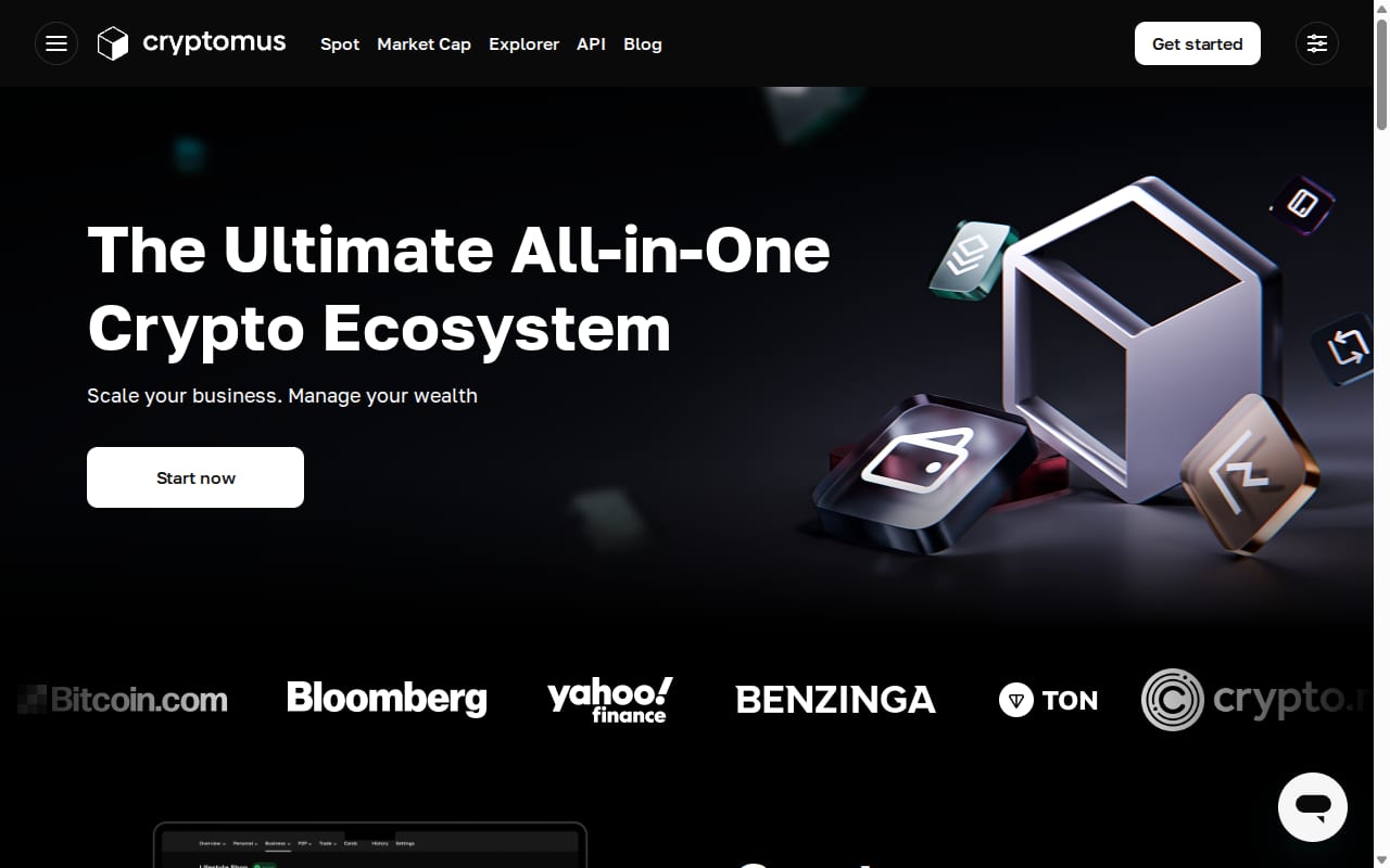 Cryptomus Affiliate Program website screenshot