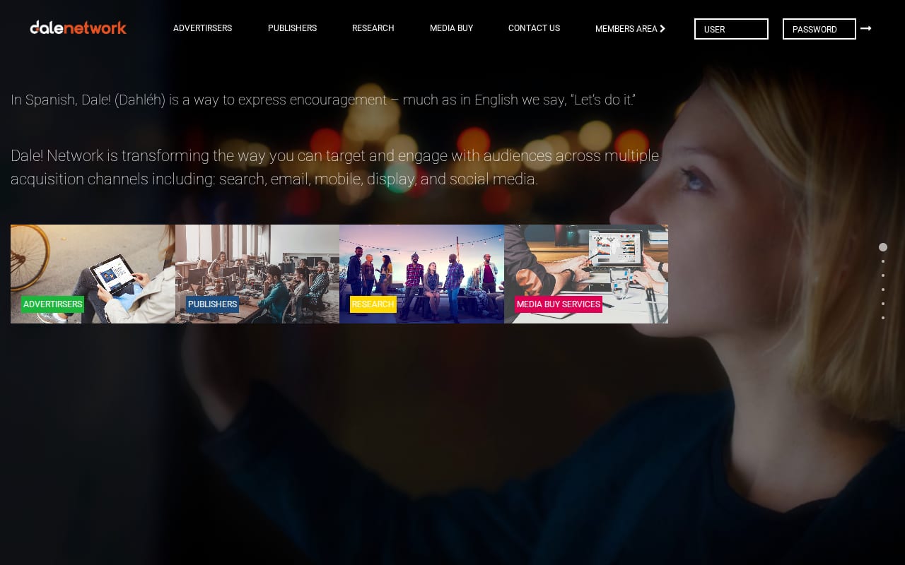 Dale! Network website screenshot