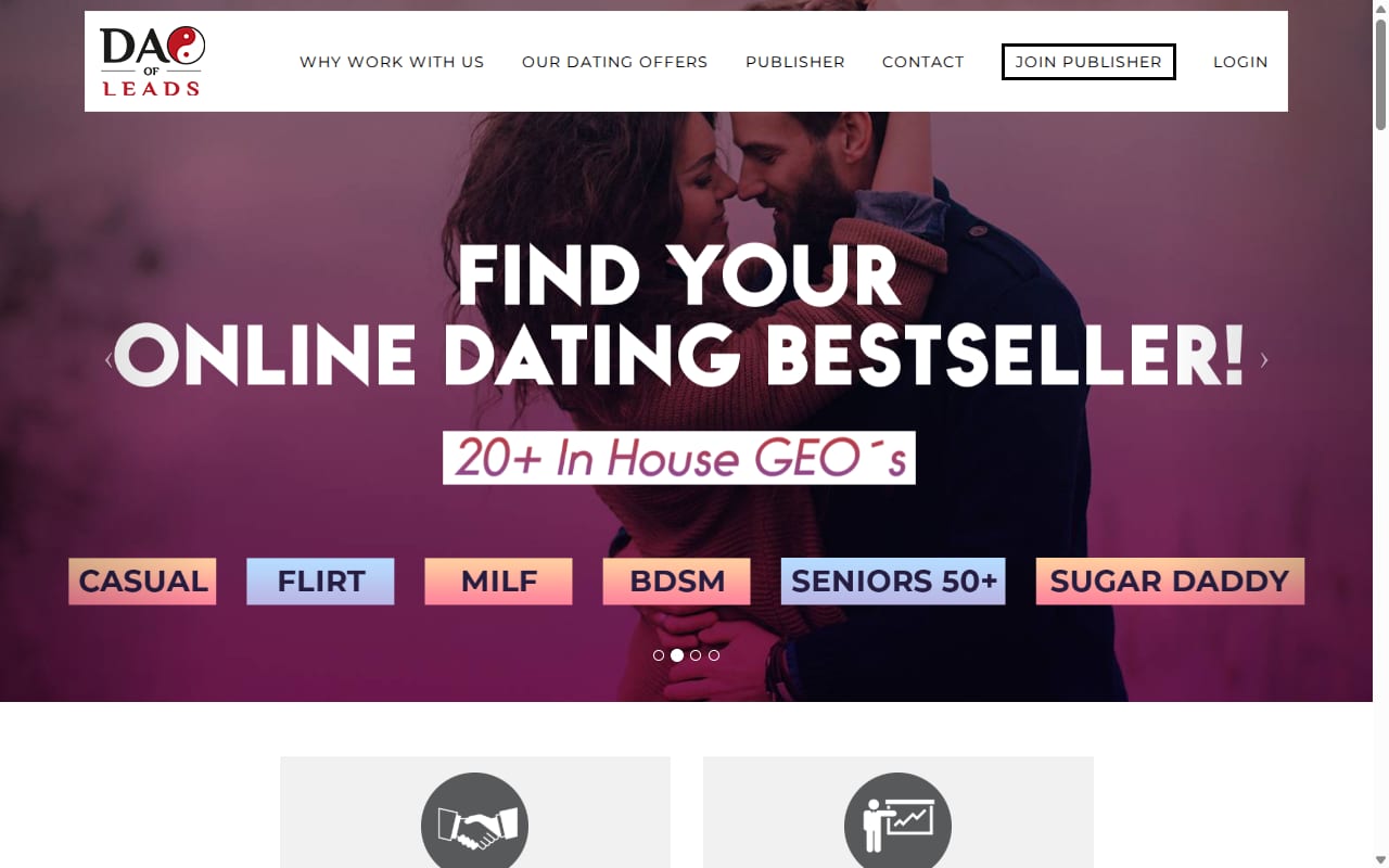 DAO of LEADS website screenshot