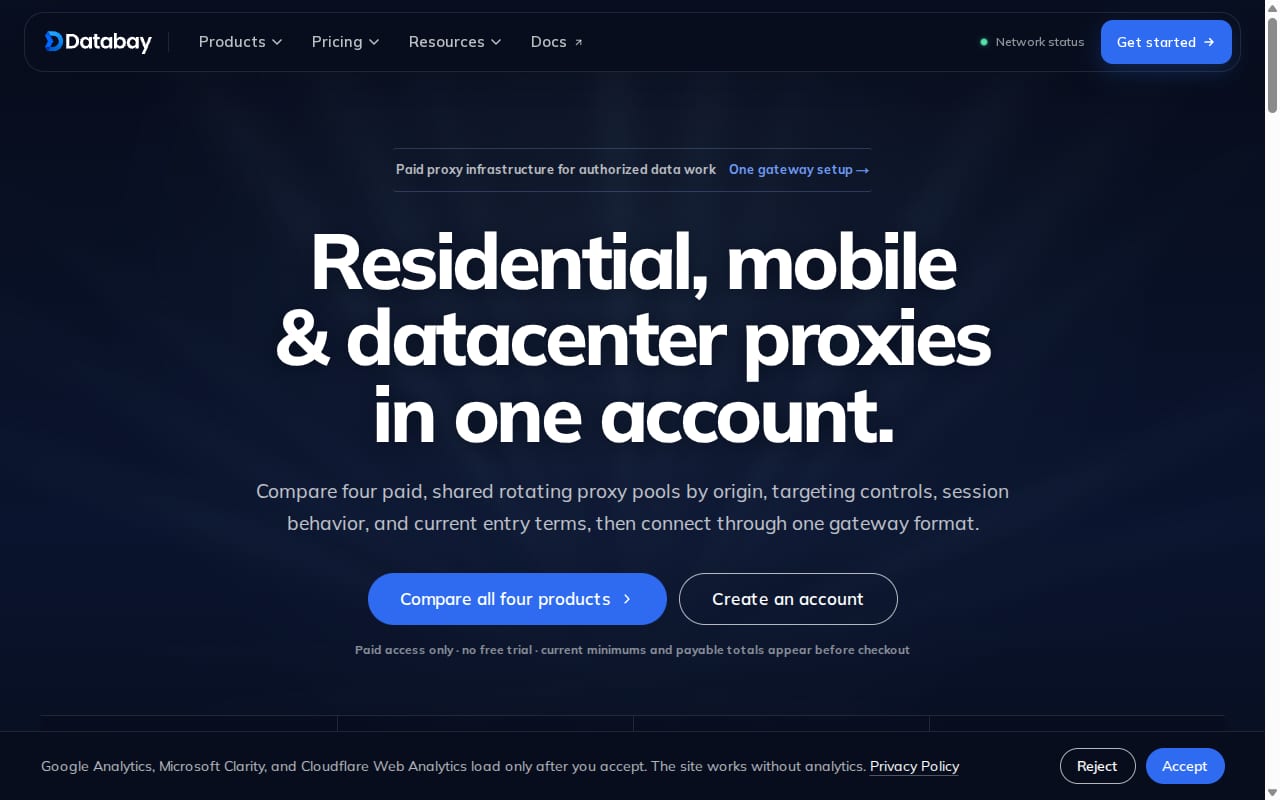 Databay Referral website screenshot