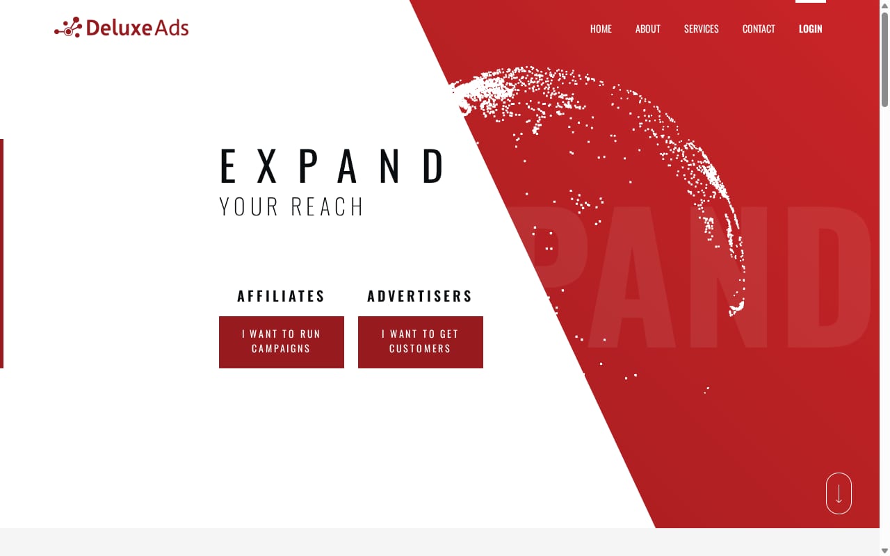 DeluxeAds website screenshot