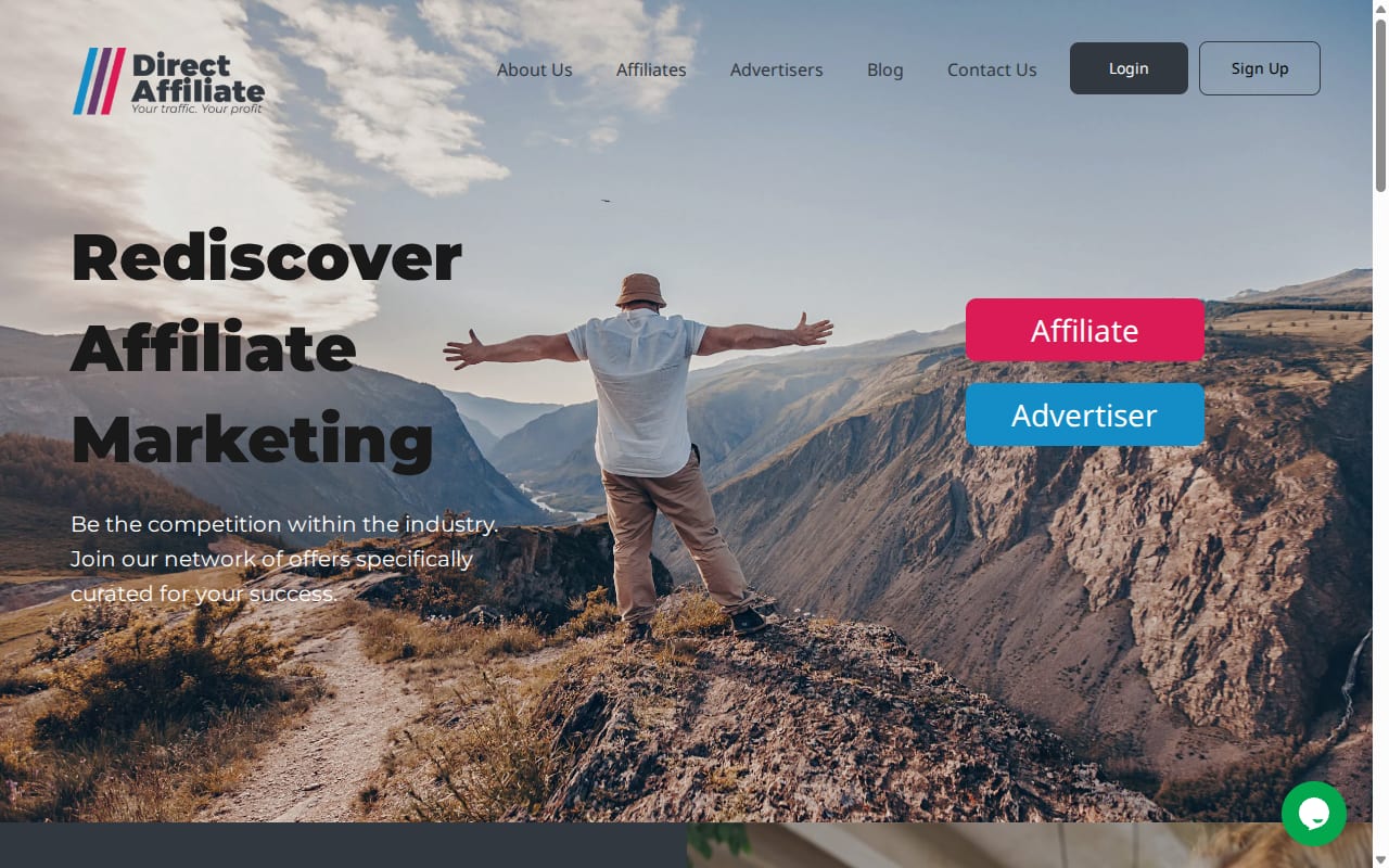 Direct Affiliate website screenshot