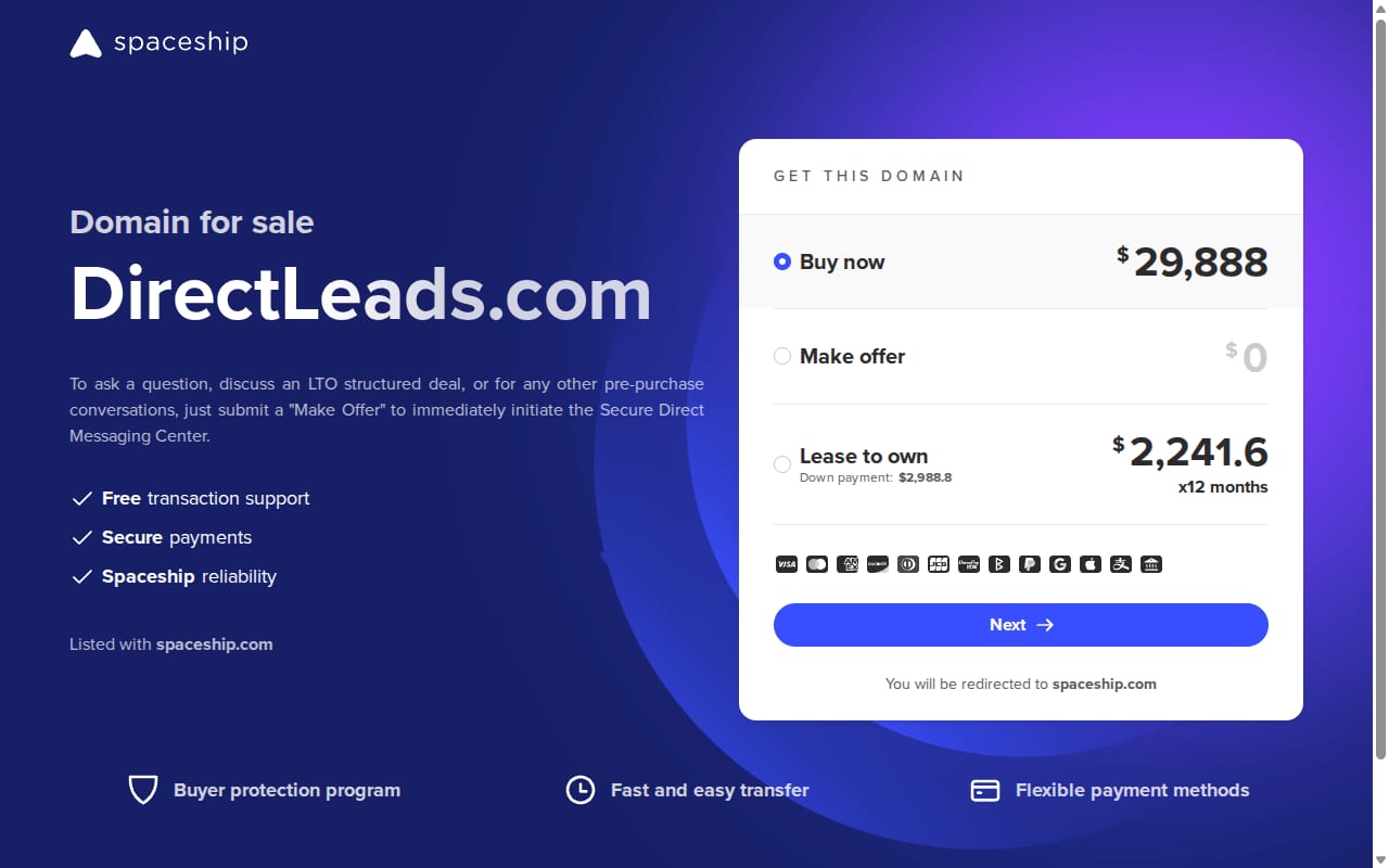 DirectLeads website screenshot