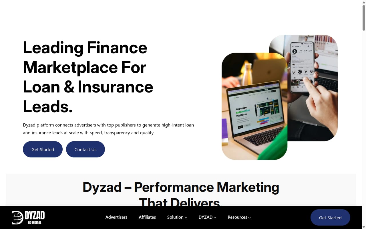 Dyzad website screenshot