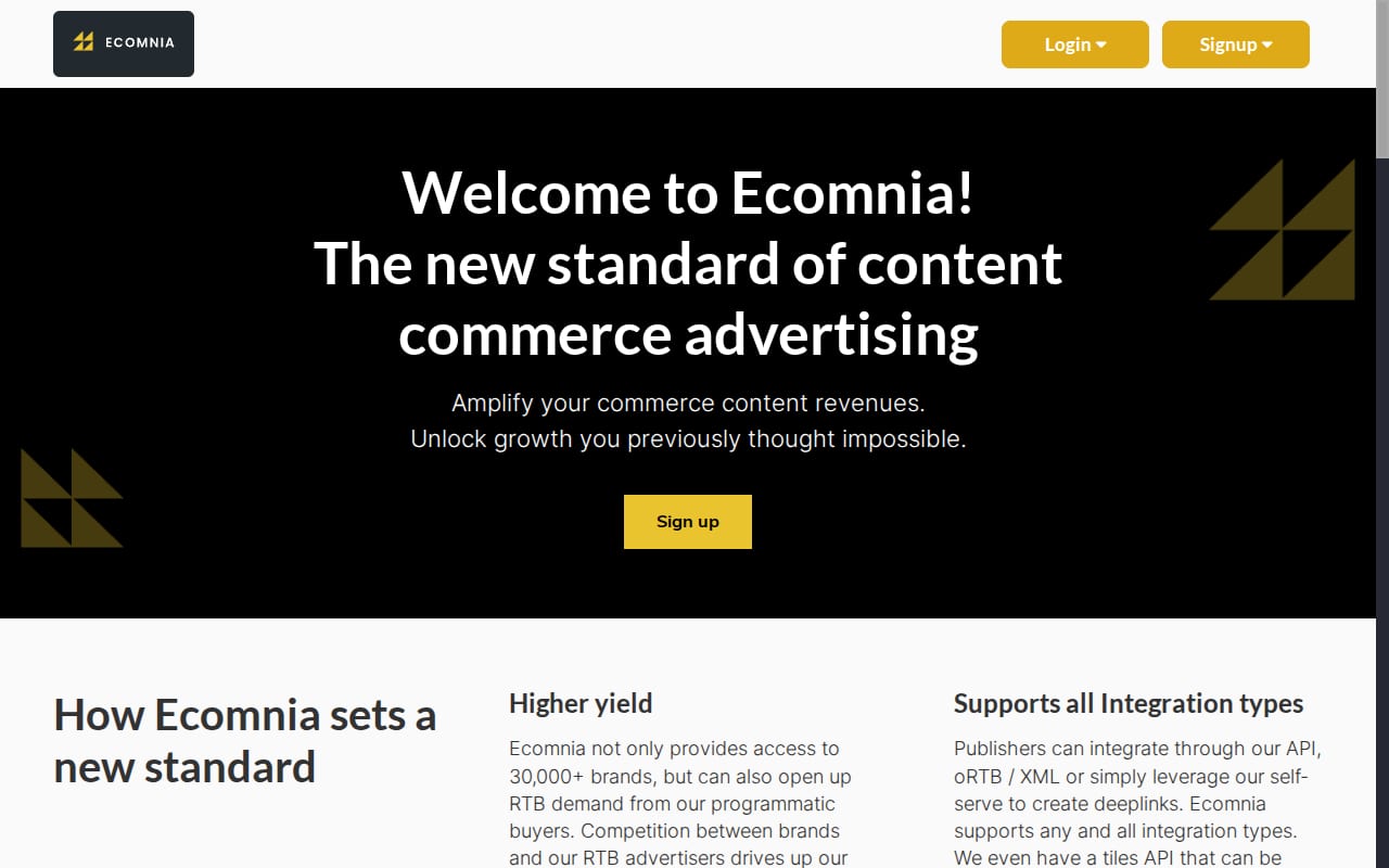 Ecomnia website screenshot