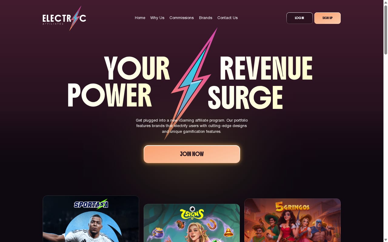Electric Affiliates website screenshot