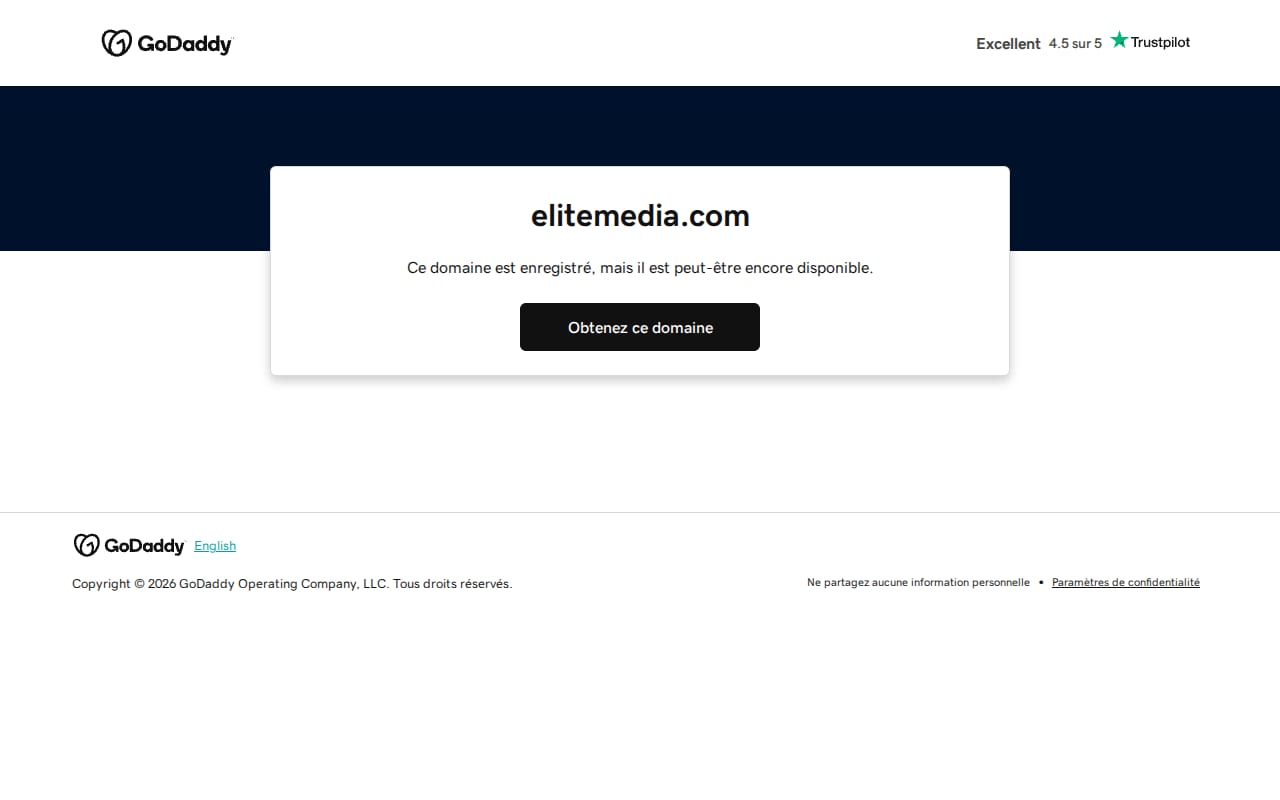 Elite Media website screenshot
