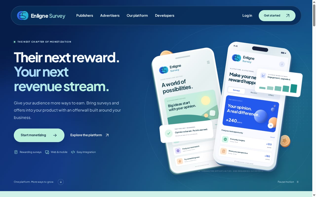 EnligneSurvey website screenshot