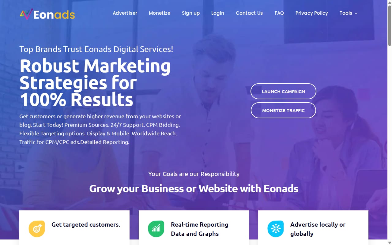 Eonads website screenshot