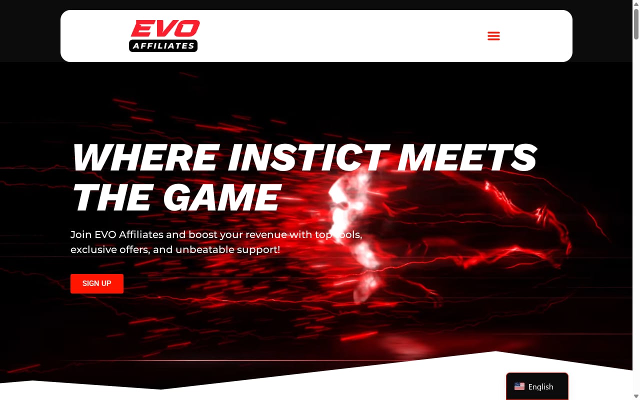 EVO Affiliates website screenshot