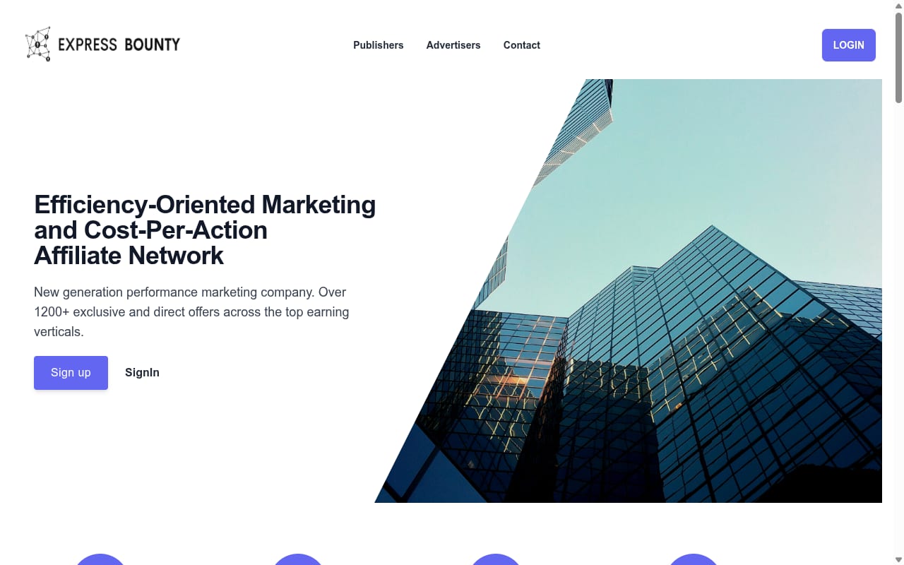 Express Bounty website screenshot