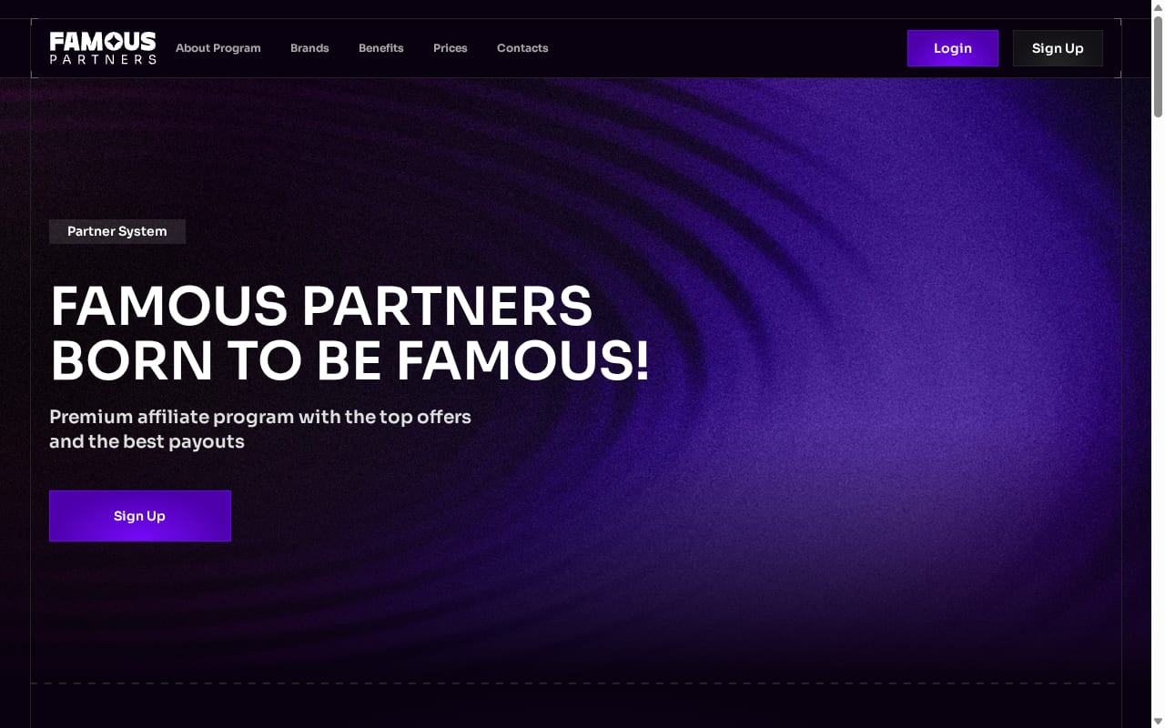 Famous Partners website screenshot