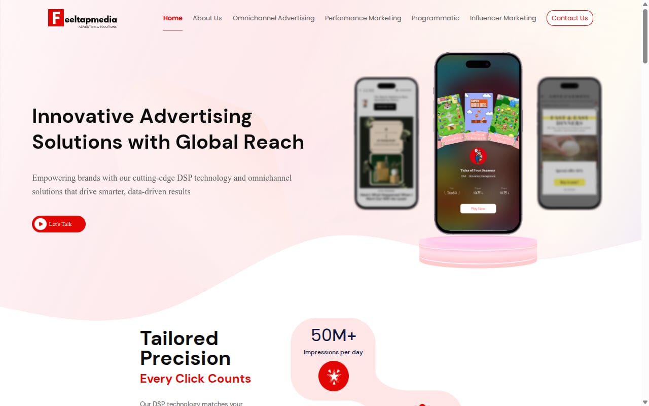 Feeltapmedia website screenshot