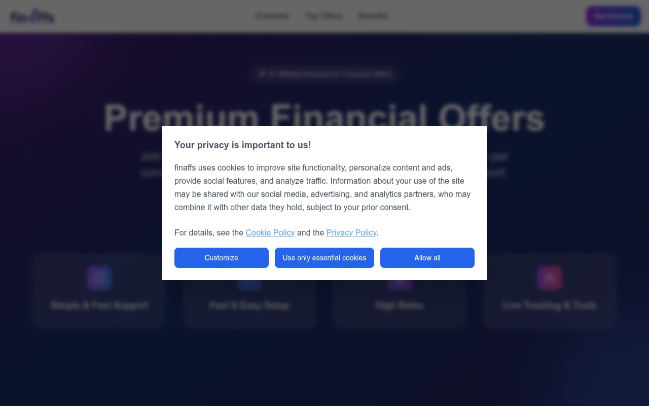 Finaffs website screenshot